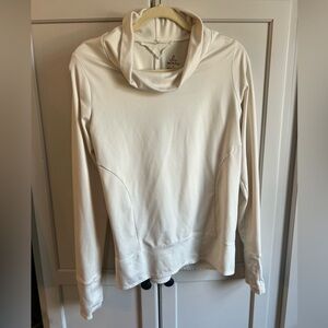 Prana Women's Off-White Cowl Neck Workout Top